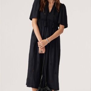 BA&SH Women’s Black Midi Dress with Tassel